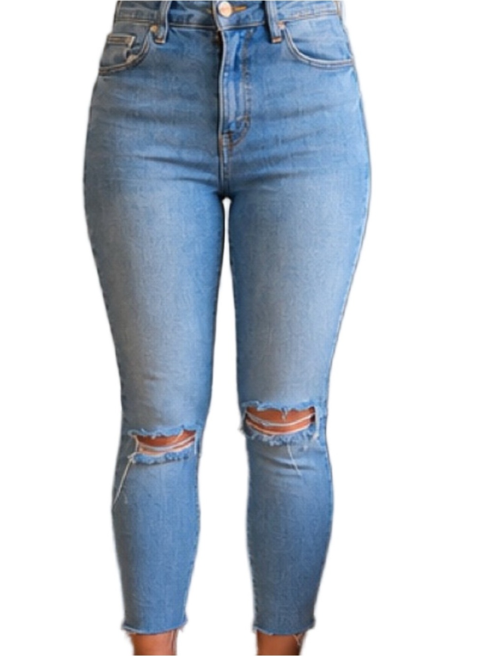 FREE W/ purchase  Zara Light Blue Distressed Ankle Jeans Size US 2